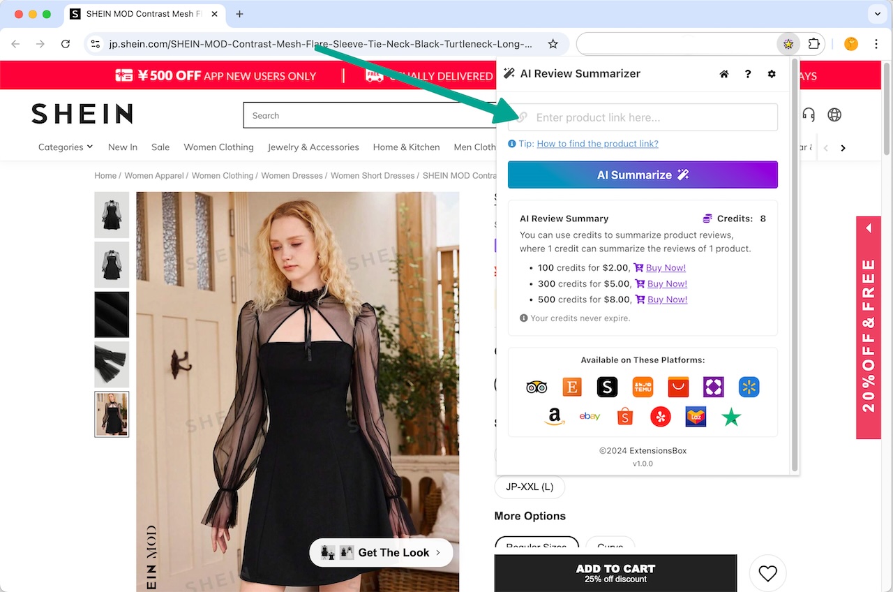 how to find Shein product link